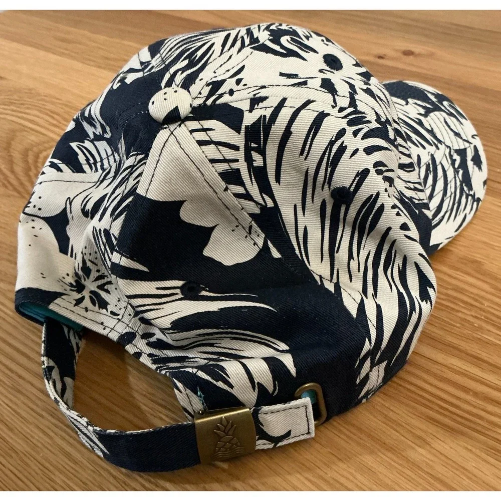 Chubbies Tropical Print Adjustable Strapback Hat Navy Cream One-Size Mens/Unisex